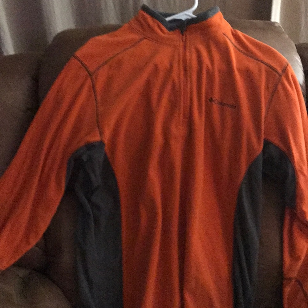 Columbia LS pullover, Orange and Grey